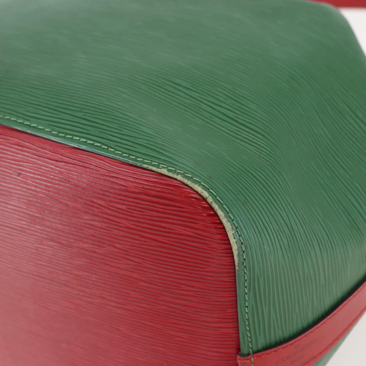 LOUIS VUITTON Epi Petit Noe Shoulder Bag Bicolor Green Red M44147 LV Auth 160668