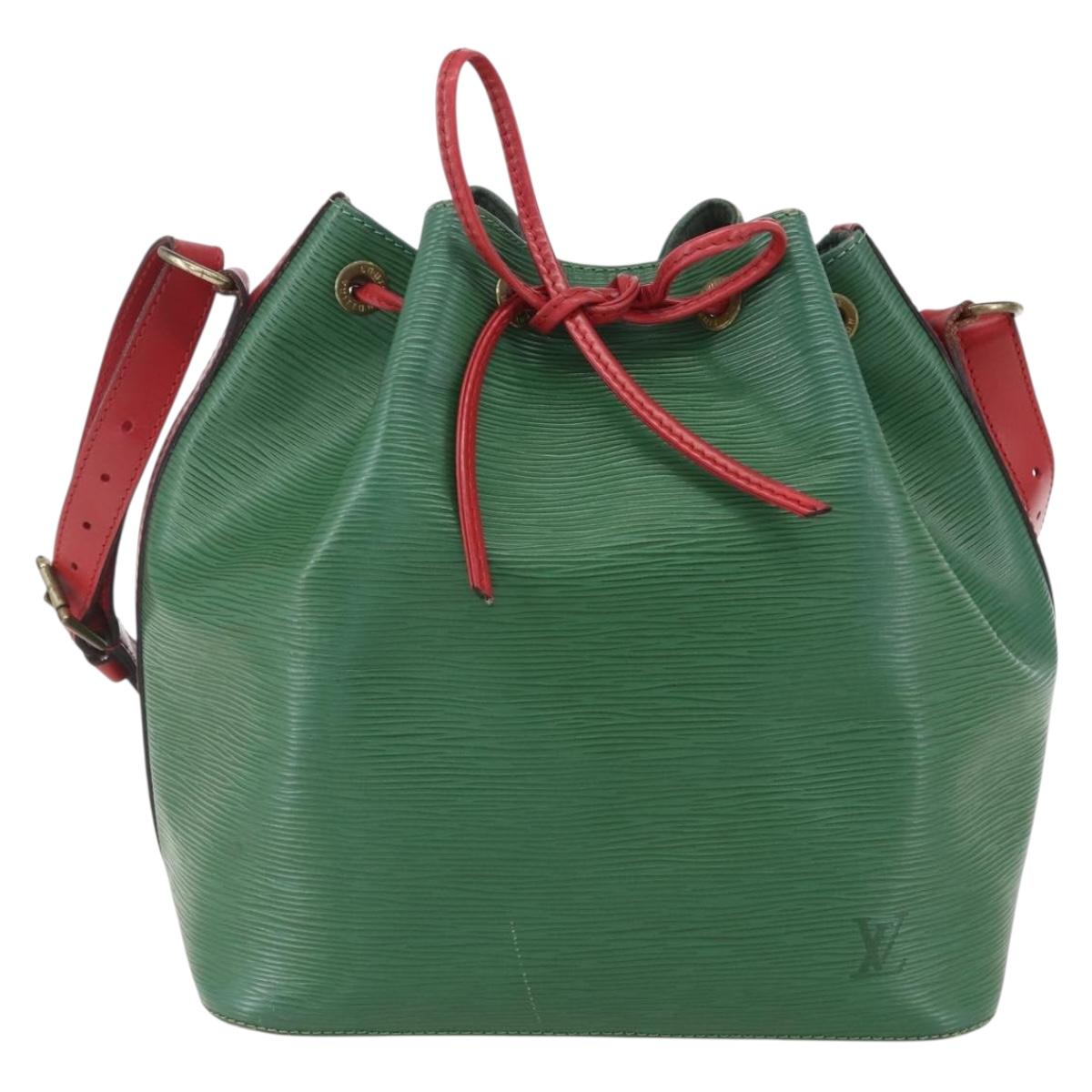 LOUIS VUITTON Epi Petit Noe Shoulder Bag Bicolor Green Red M44147 LV Auth 160668