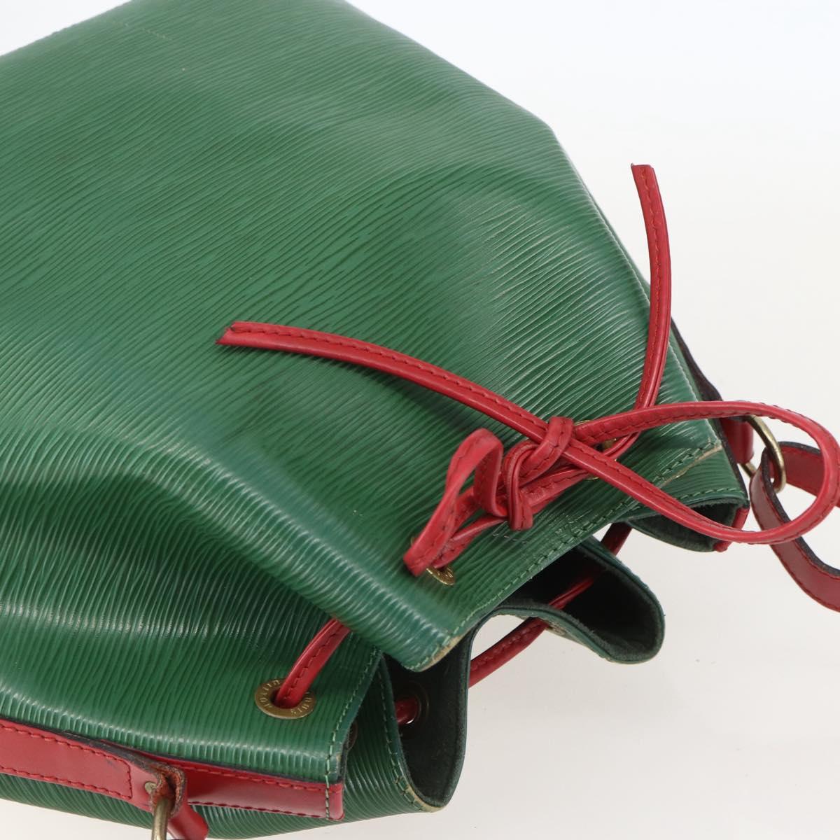 LOUIS VUITTON Epi Petit Noe Shoulder Bag Bicolor Green Red M44147 LV Auth 160668