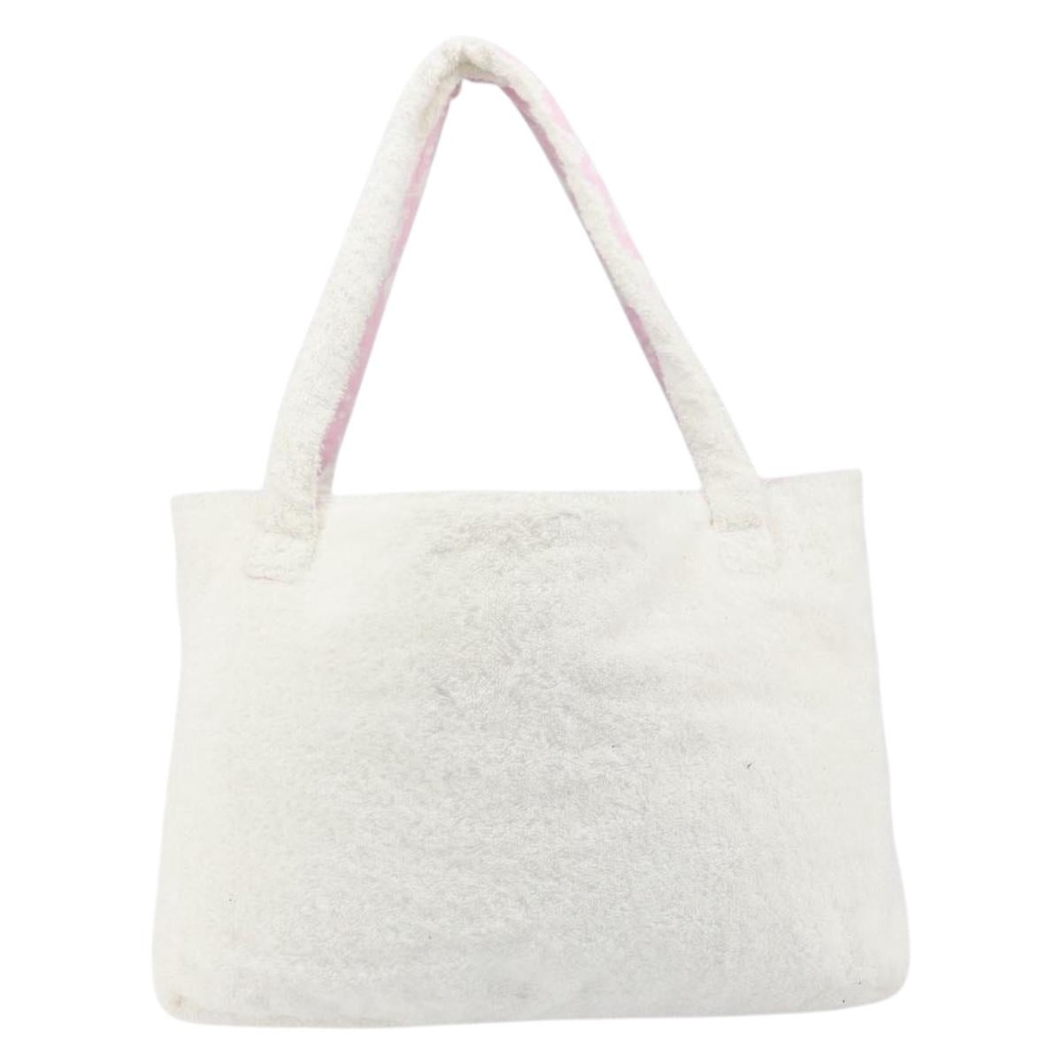 Christian Dior Tote Bag Cotton White Auth 160672
