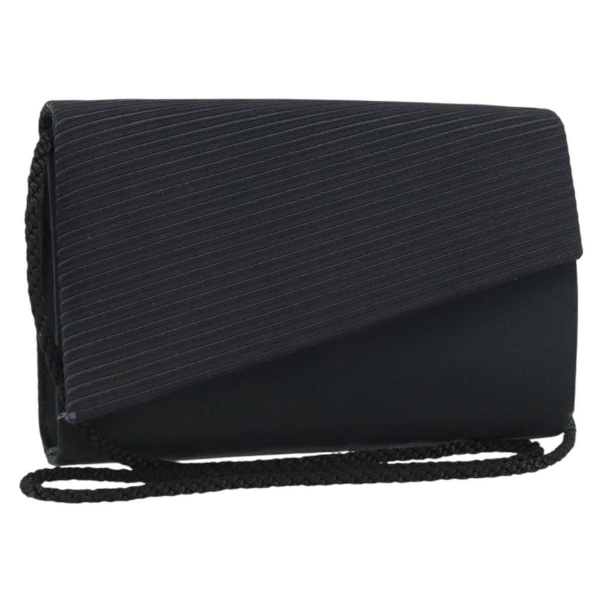 Christian Dior Shoulder Bag Nylon Black Gold Auth 160677
