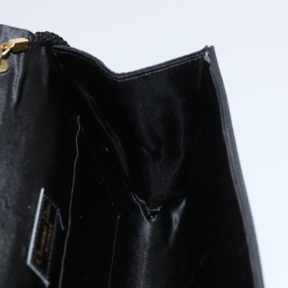Christian Dior Shoulder Bag Nylon Black Gold Auth 160677