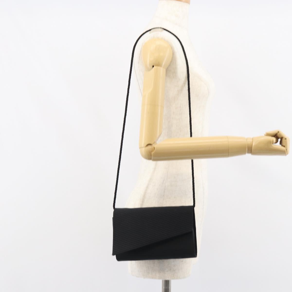 Christian Dior Shoulder Bag Nylon Black Gold Auth 160677