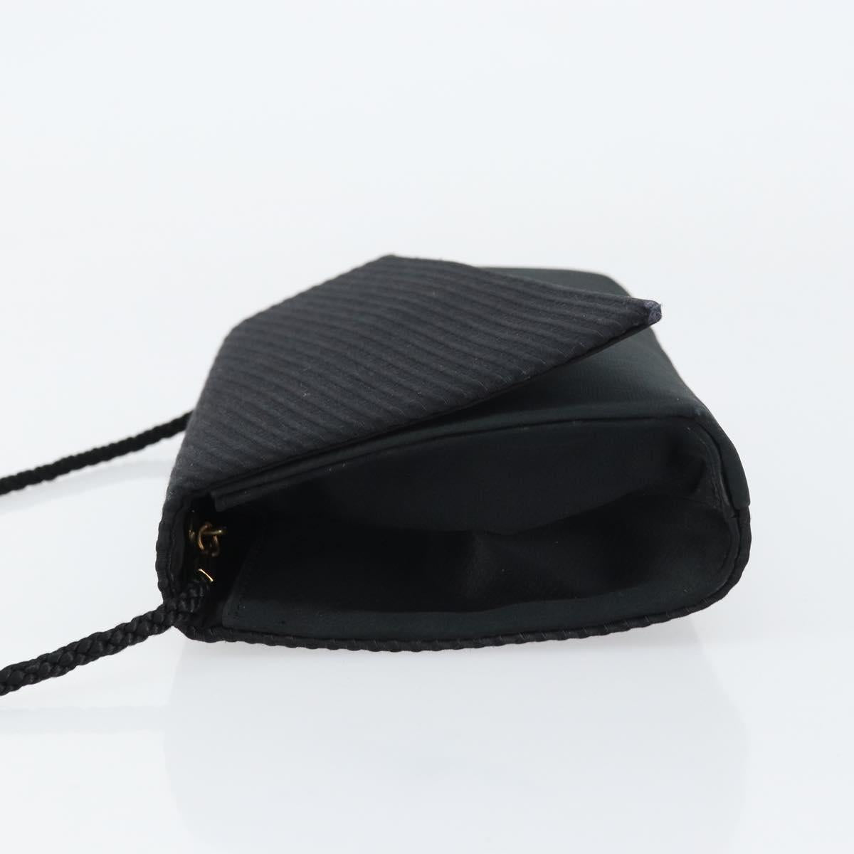 Christian Dior Shoulder Bag Nylon Black Gold Auth 160677