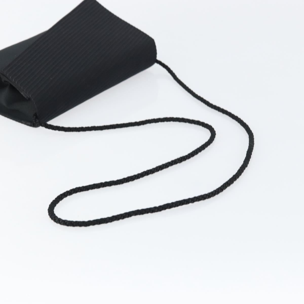 Christian Dior Shoulder Bag Nylon Black Gold Auth 160677