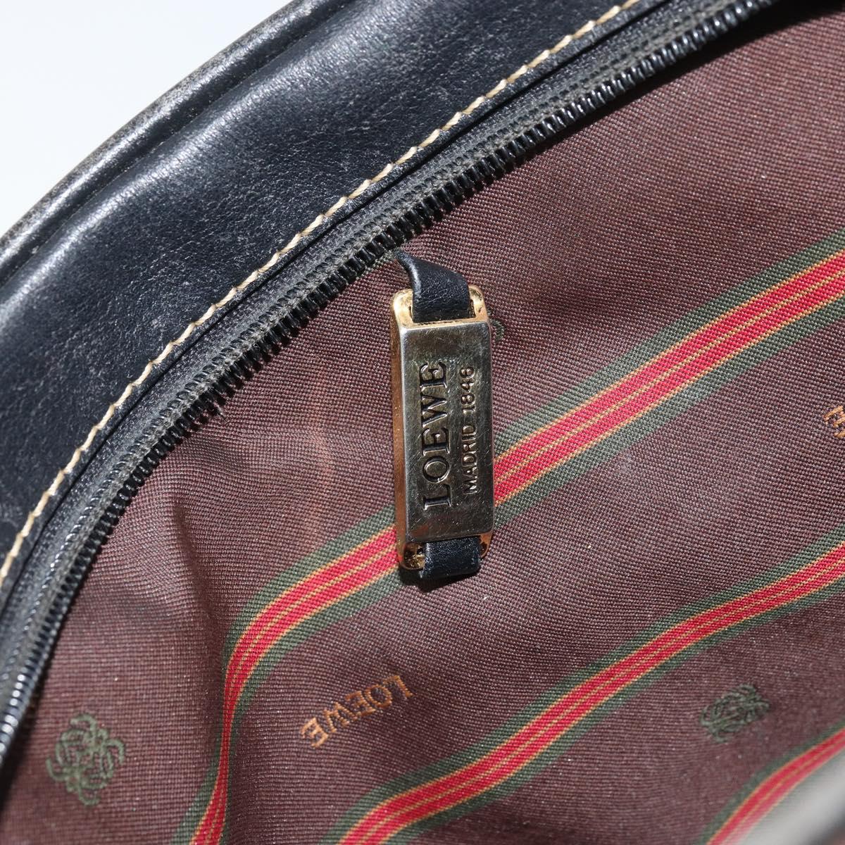 LOEWE Shoulder Bag Leather Black Gold Auth 160679
