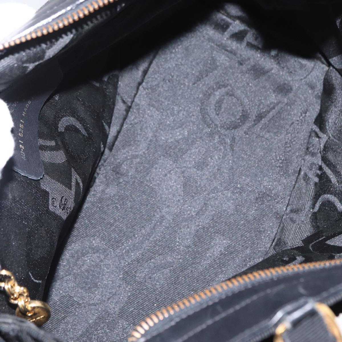 Salvatore Ferragamo Vala Hand Bag Canvas 2way Black Auth 160689