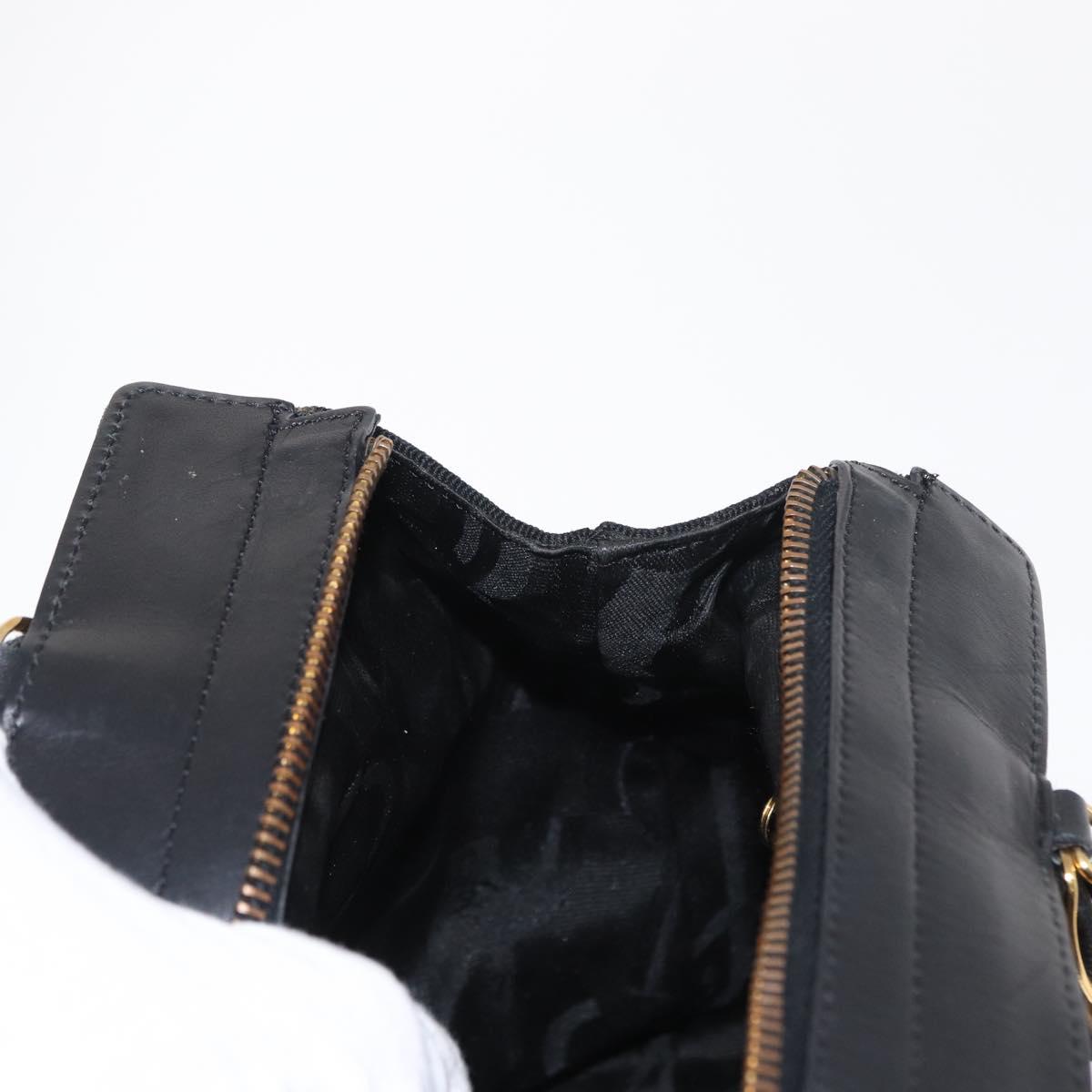 Salvatore Ferragamo Vala Hand Bag Canvas 2way Black Auth 160689