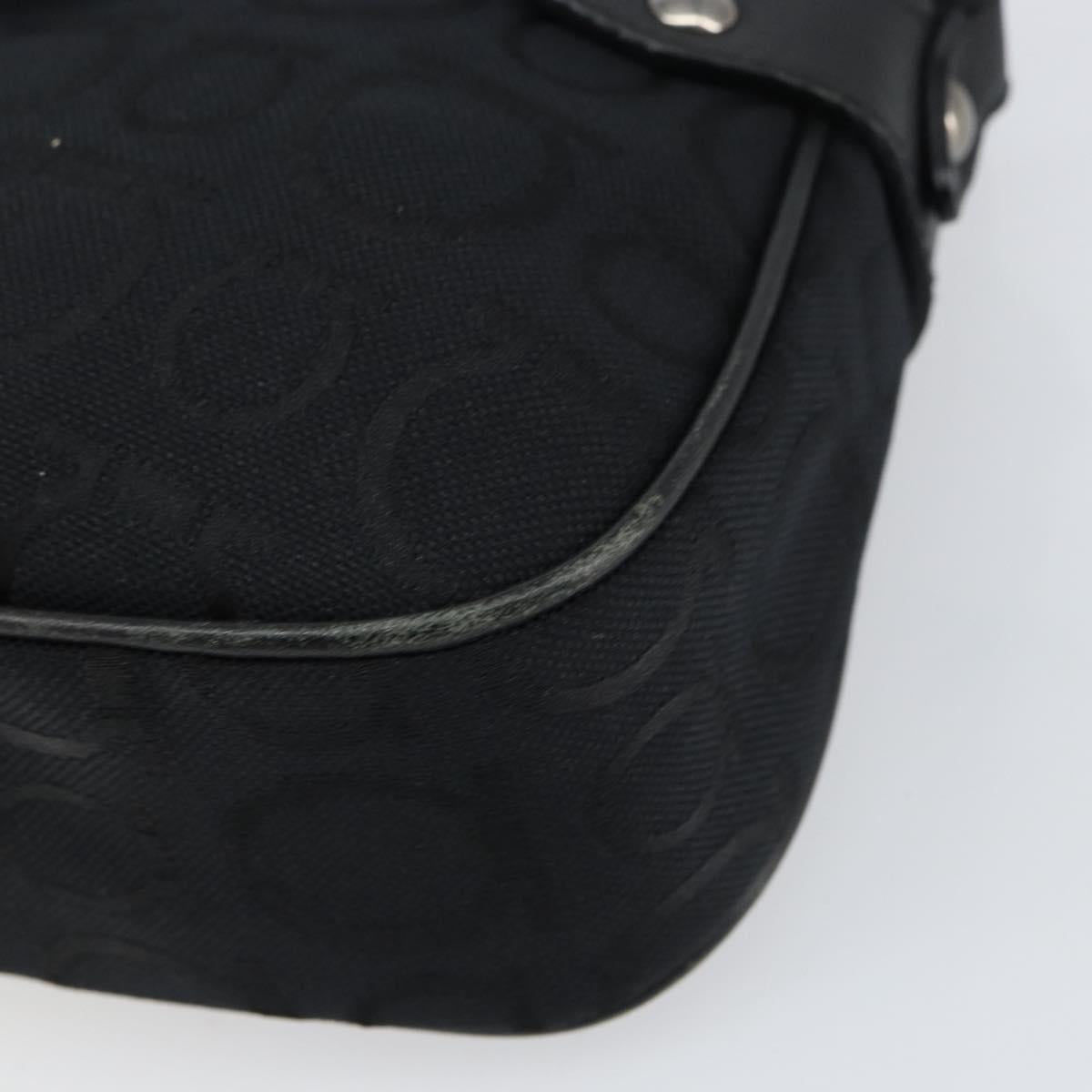 Salvatore Ferragamo Gancini Shoulder Bag Canvas Black Auth 160690A