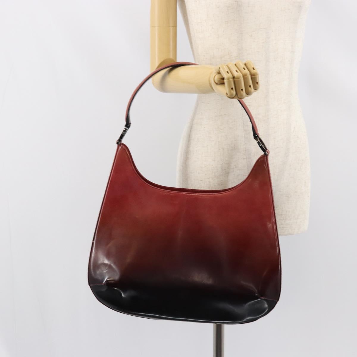 Salvatore Ferragamo Gancini Shoulder Bag Patent leather Red Silver Auth 160692