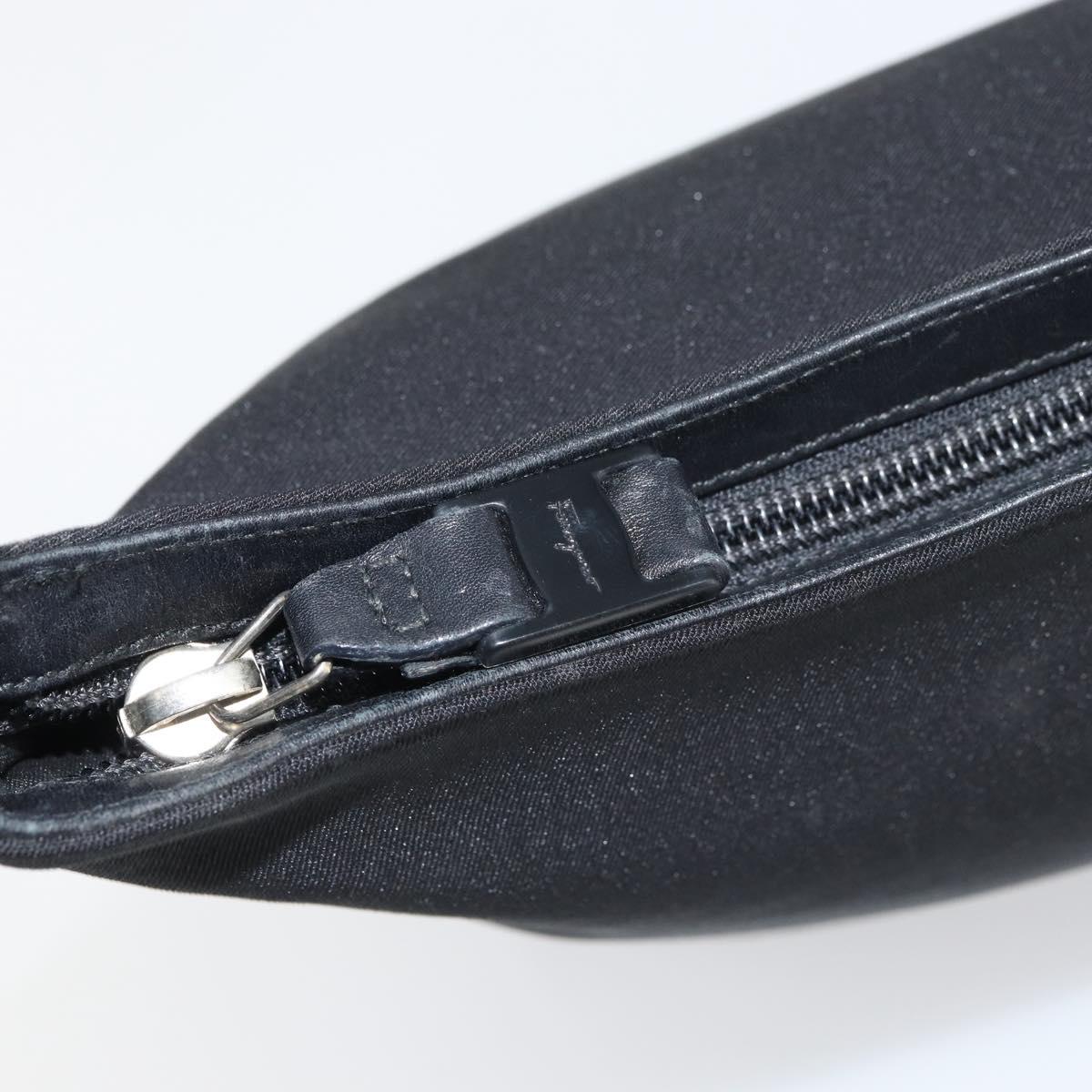Salvatore Ferragamo Vala Shoulder Bag Nylon Black Auth 160693