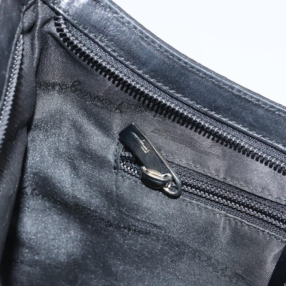 Salvatore Ferragamo Vala Shoulder Bag Nylon Black Auth 160693