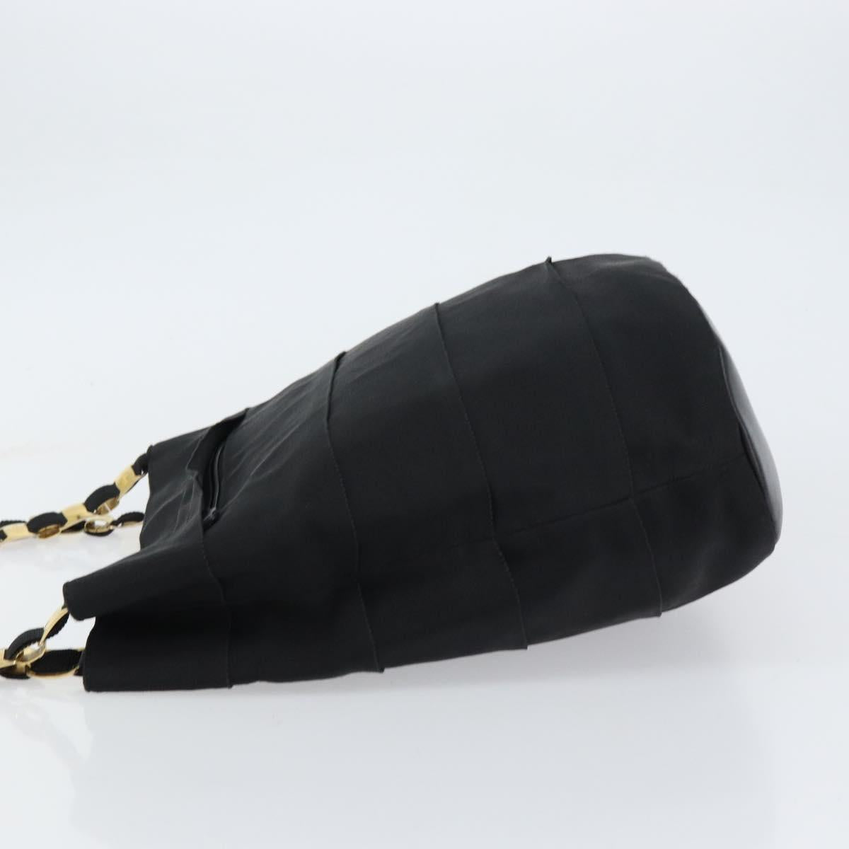 Salvatore Ferragamo Vala Shoulder Bag Canvas Black Gold Auth 160695