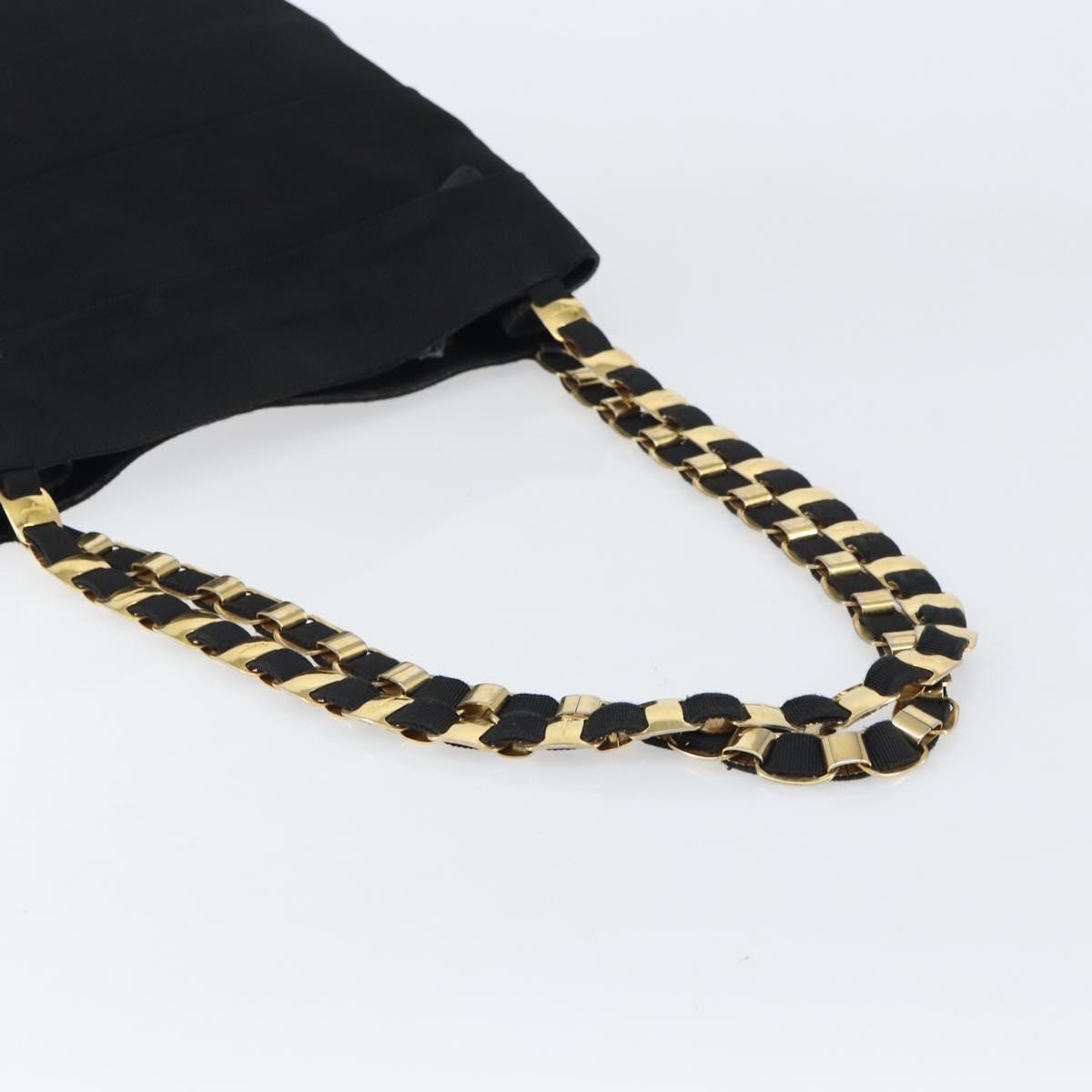 Salvatore Ferragamo Vala Shoulder Bag Canvas Black Gold Auth 160695