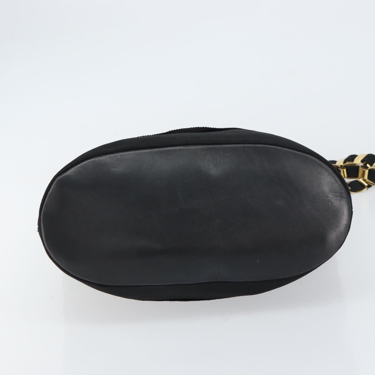 Salvatore Ferragamo Vala Shoulder Bag Canvas Black Gold Auth 160695