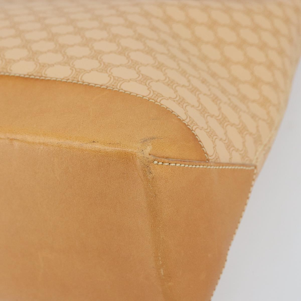 CELINE Macadam Canvas Tote Bag PVC Beige Gold Auth 160703