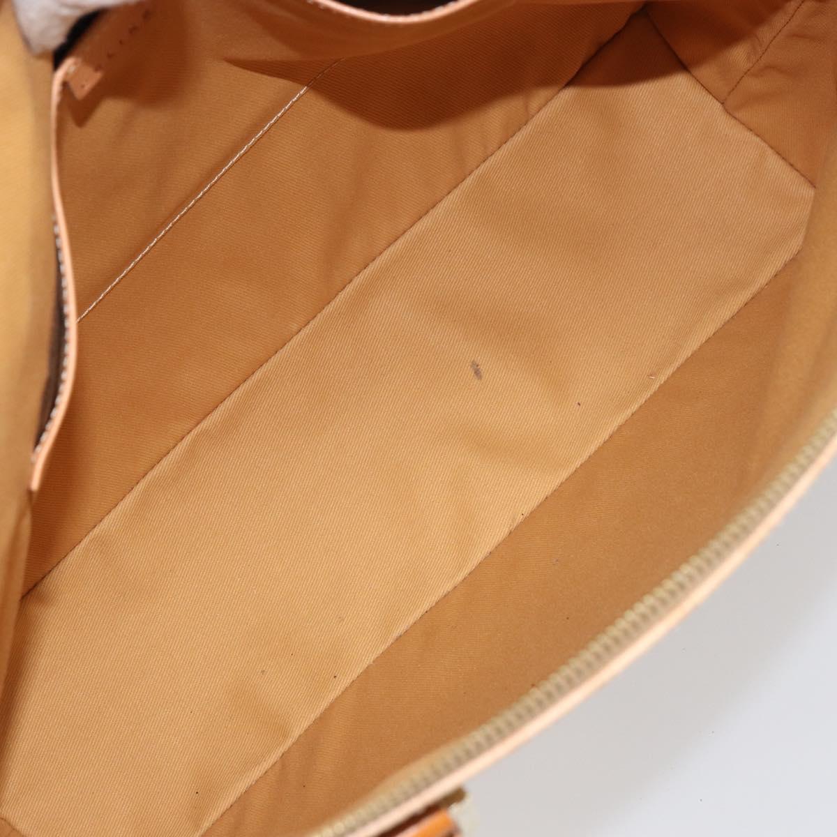 CELINE Macadam Canvas Tote Bag PVC Beige Gold Auth 160703