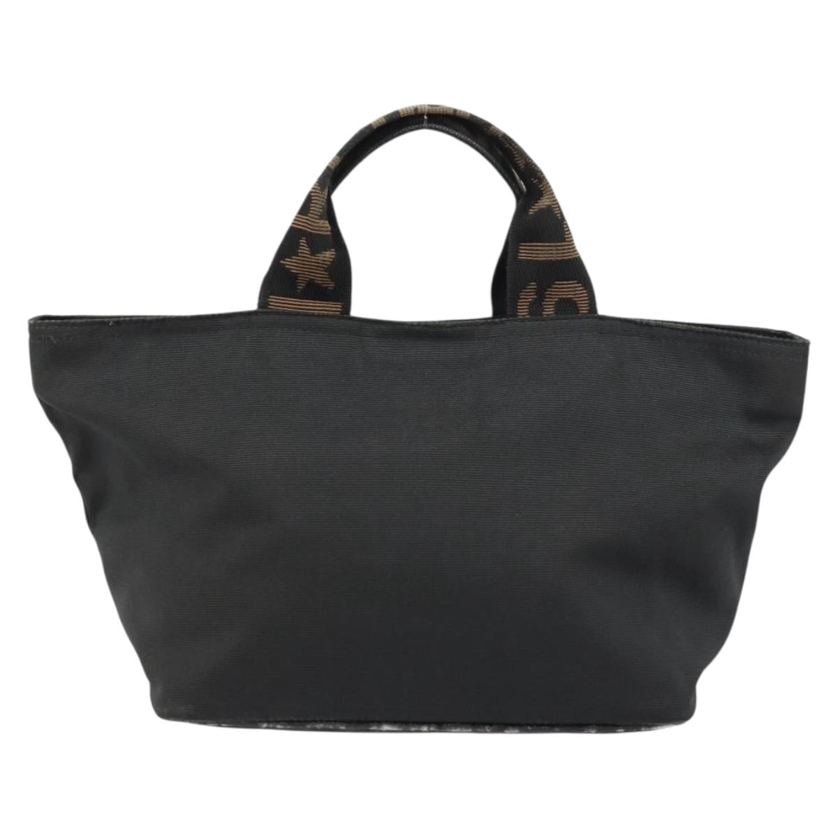 FENDI Hand Bag Black Silver Auth 160704