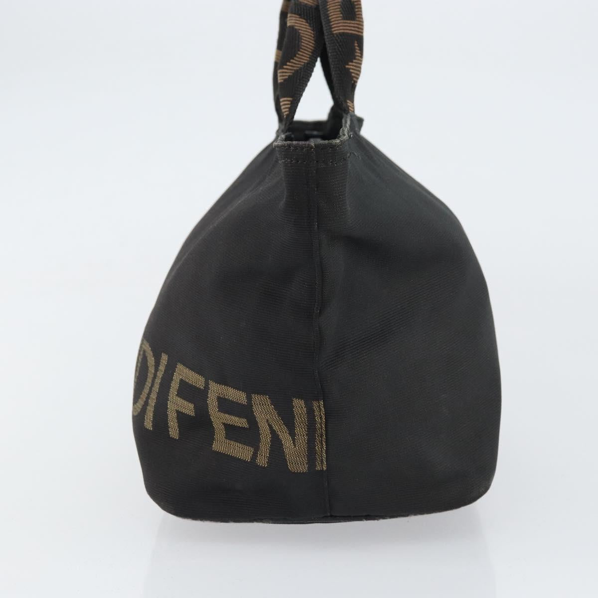 FENDI Hand Bag Black Silver Auth 160704