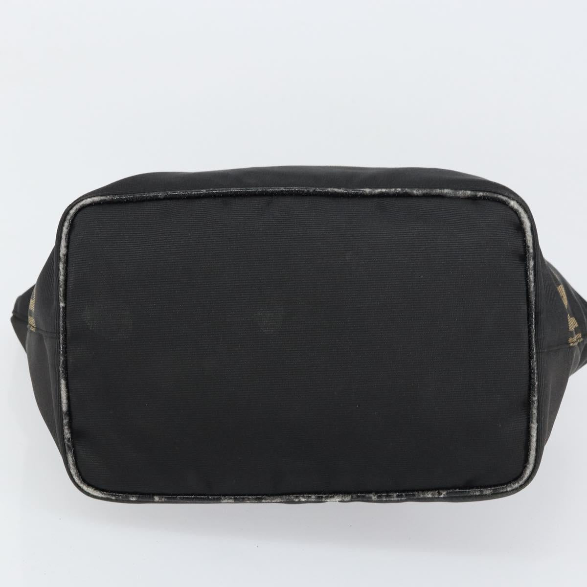 FENDI Hand Bag Black Silver Auth 160704