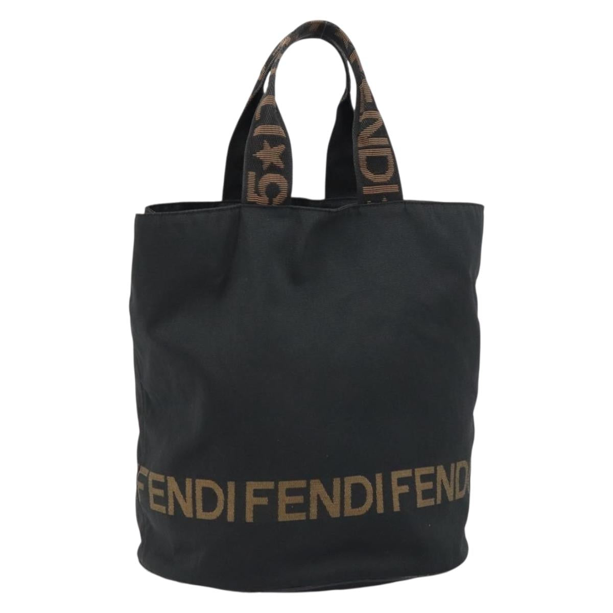 FENDI Tote Bag Black Silver Auth 160705