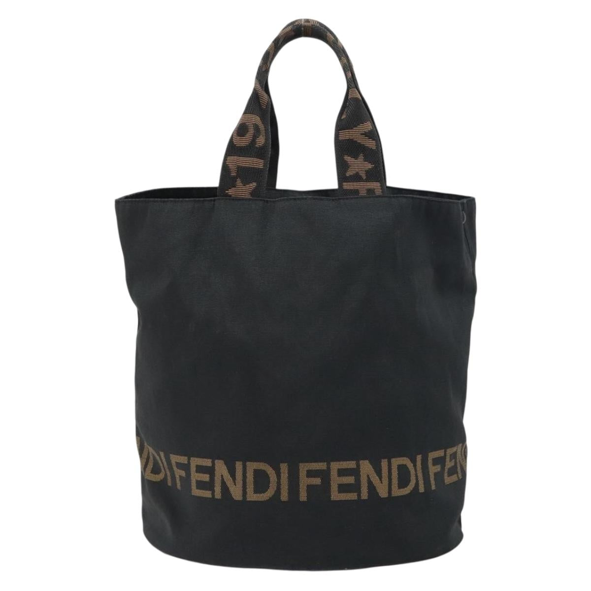 FENDI Tote Bag Black Silver Auth 160705