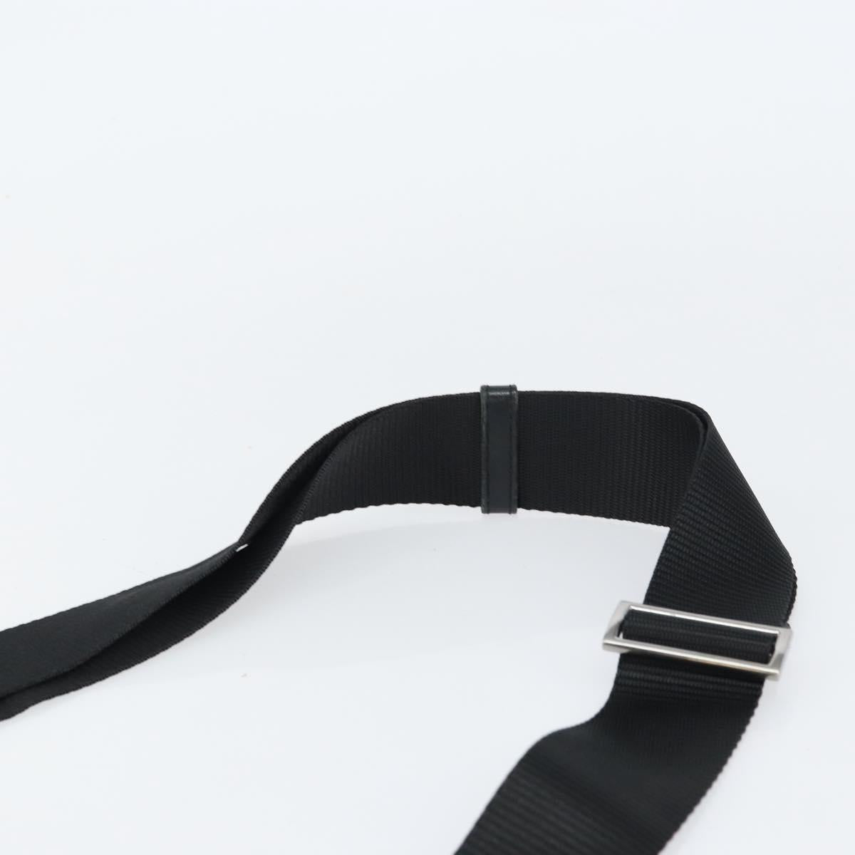 PRADA Shoulder Bag Nylon Black Silver Auth 160712