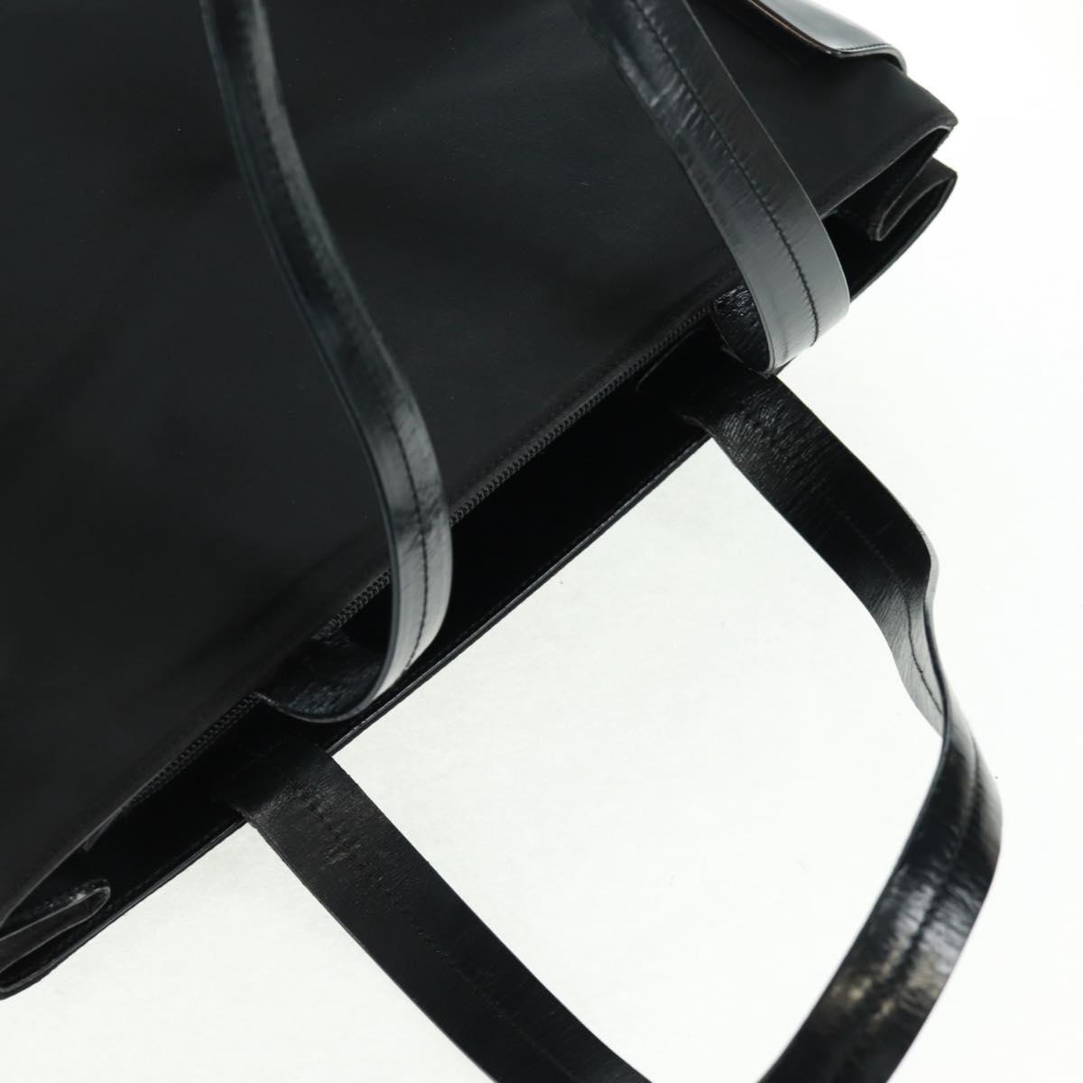 PRADA Tote Bag Nylon Black Silver Auth 160719