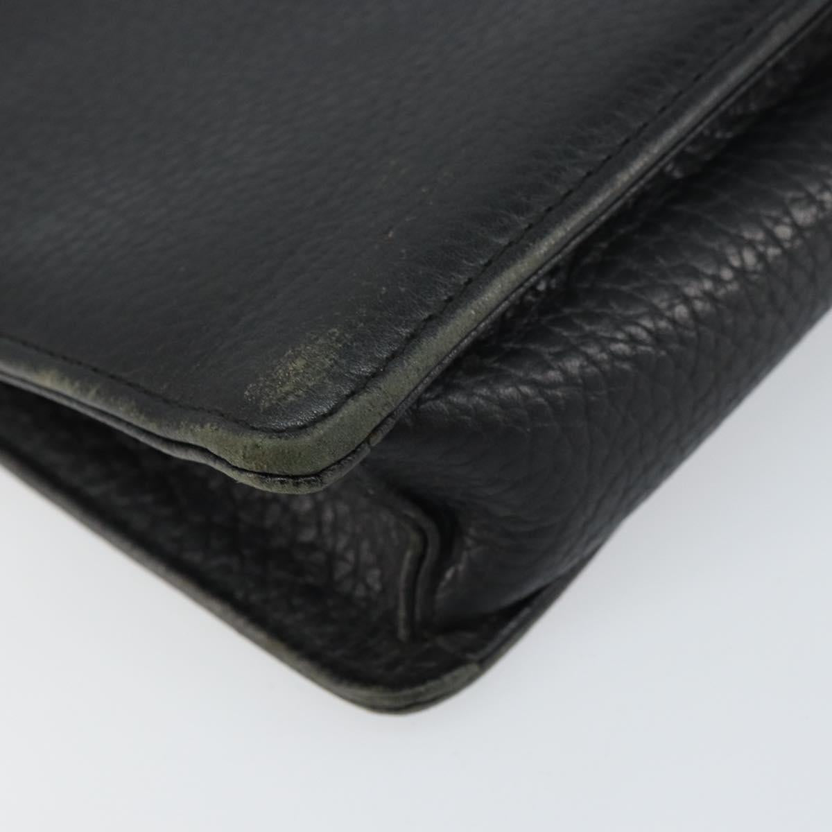 BURBERRY Business Bag Leather Black Auth 160724