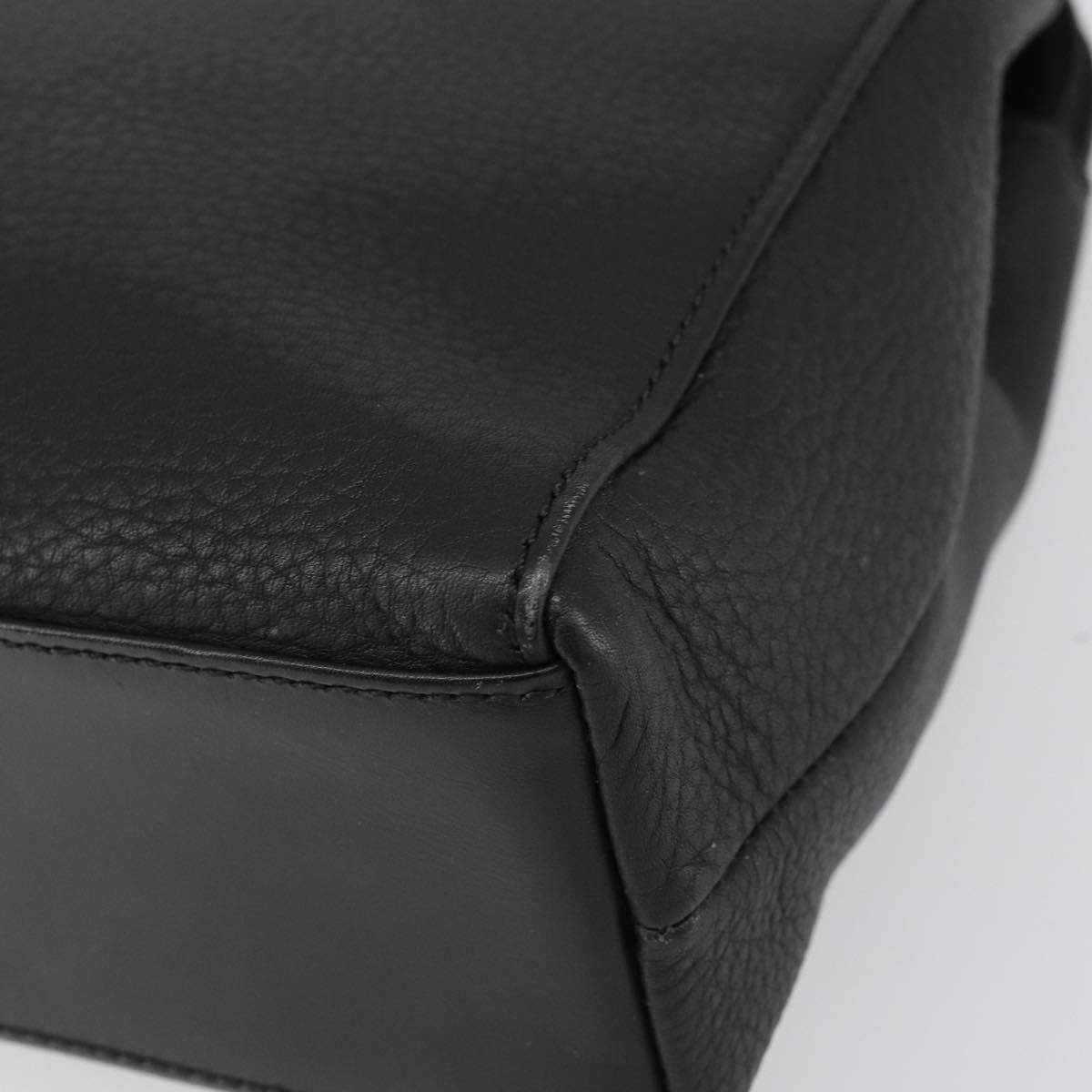 Burberrys Shoulder Bag Leather Black Gold Auth 160725