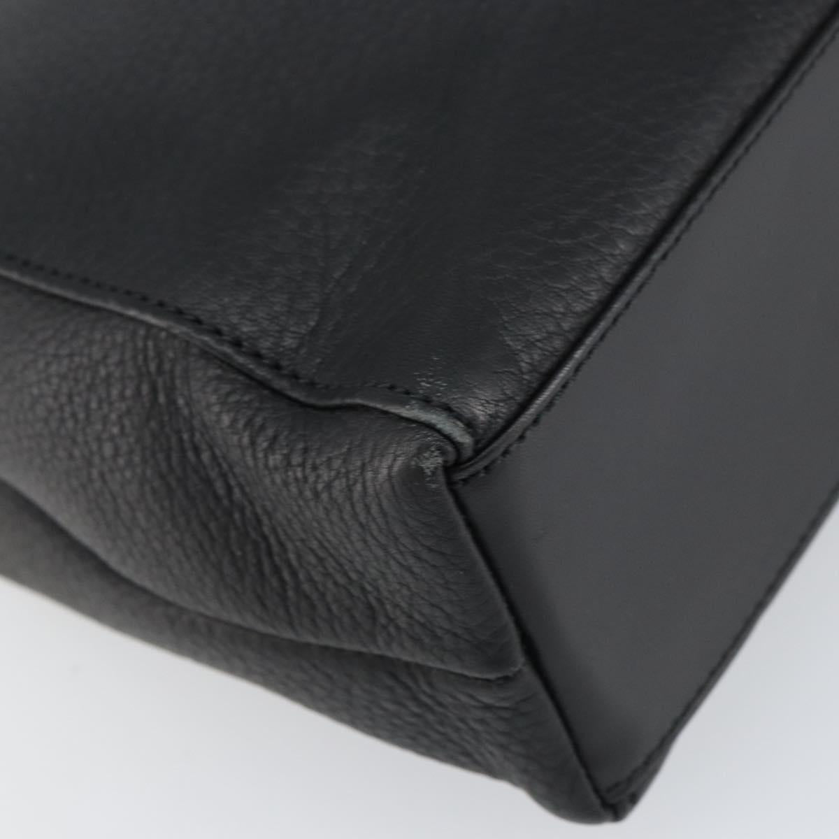 Burberrys Shoulder Bag Leather Black Gold Auth 160725