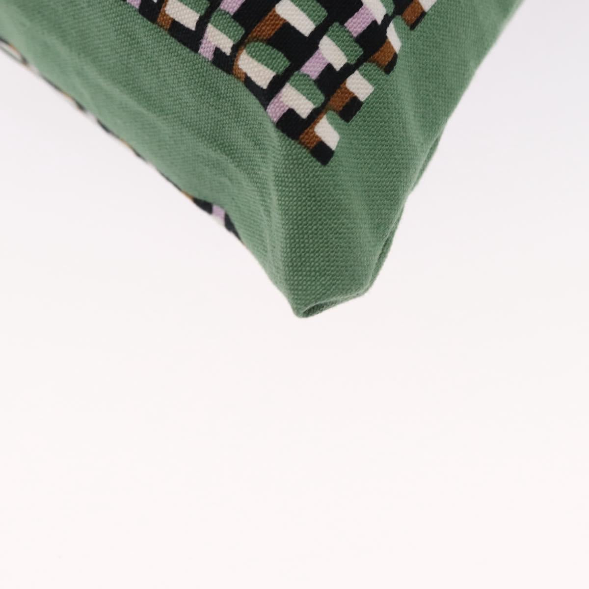 MARNI Flower Pattern Tote Bag Canvas Green Auth 160729