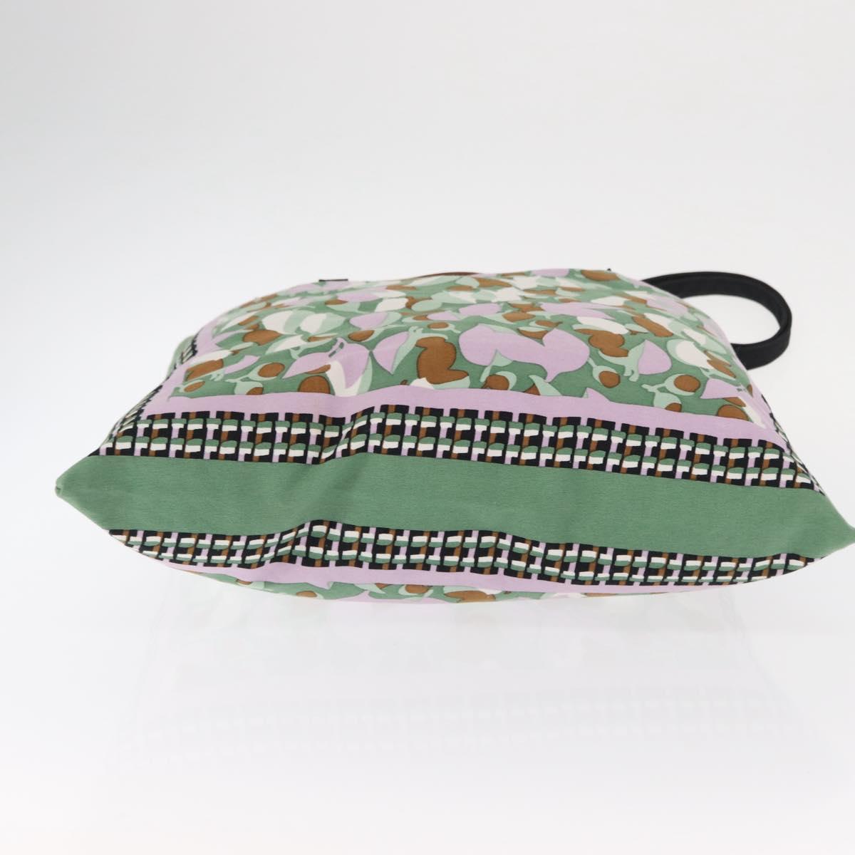 MARNI Flower Pattern Tote Bag Canvas Green Auth 160729