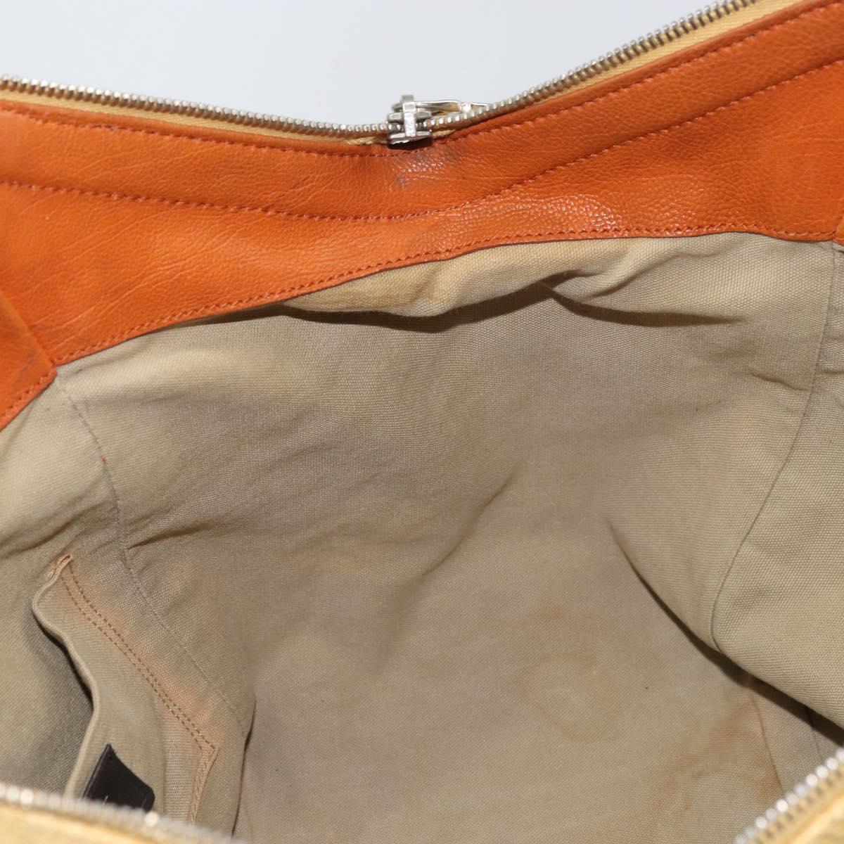 SAINT LAURENT Tote Bag Canvas Beige Silver 203820 Auth 160733