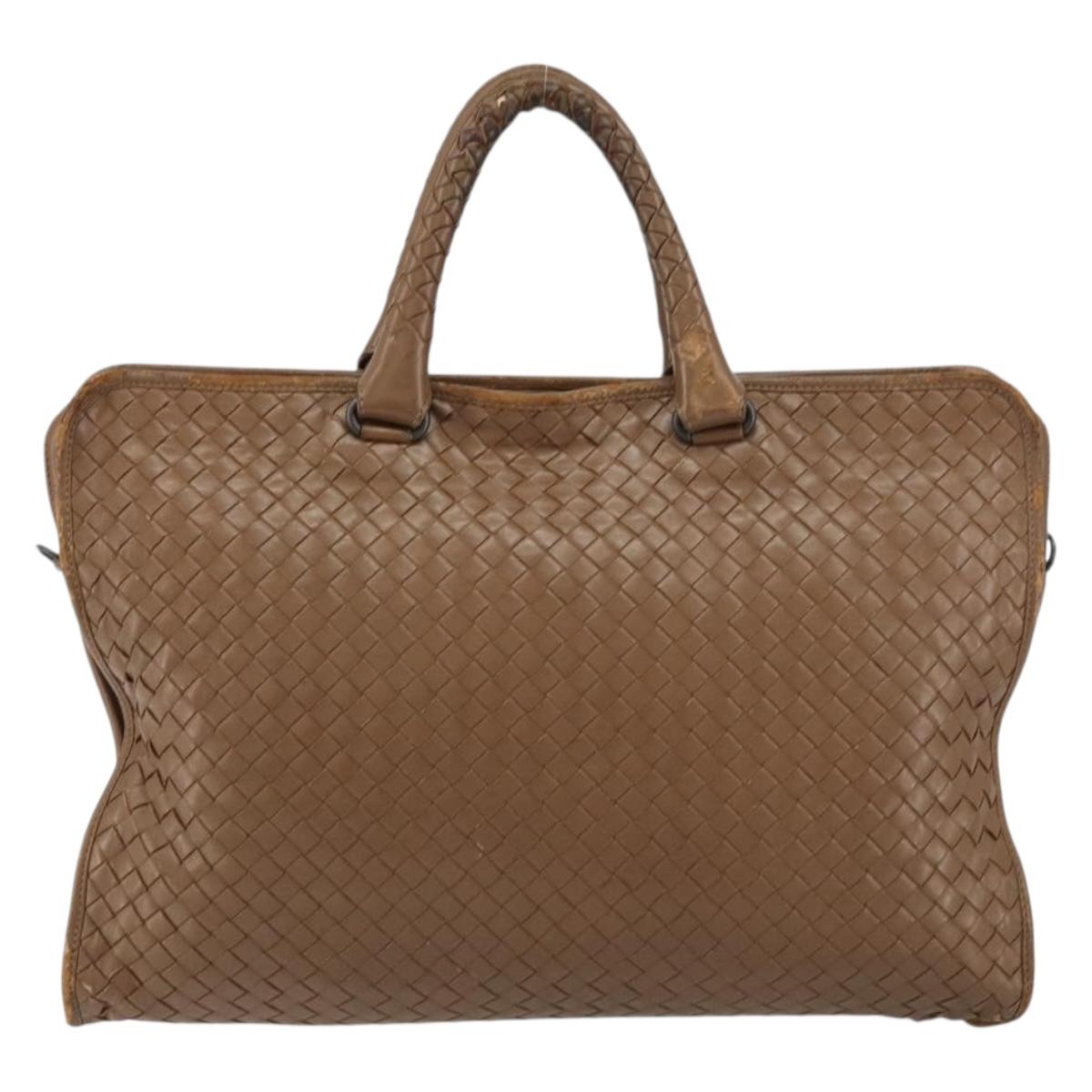 BOTTEGA VENETA INTRECCIATO Business Bag Leather Brown Auth 160744