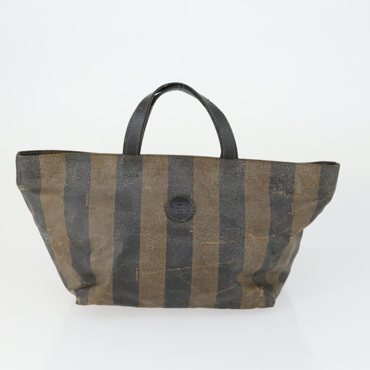 FENDI Pecan Canvas Bag Coated canvas nylon 4 Set Black Brown Auth 160746