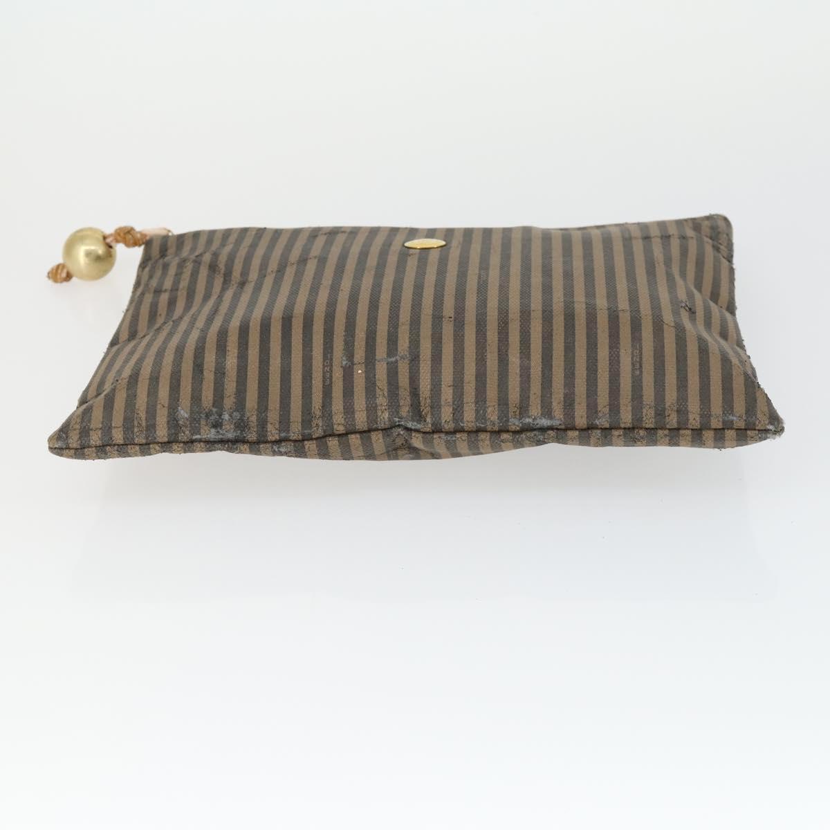FENDI Pecan Canvas Bag Coated canvas nylon 4 Set Black Brown Auth 160746