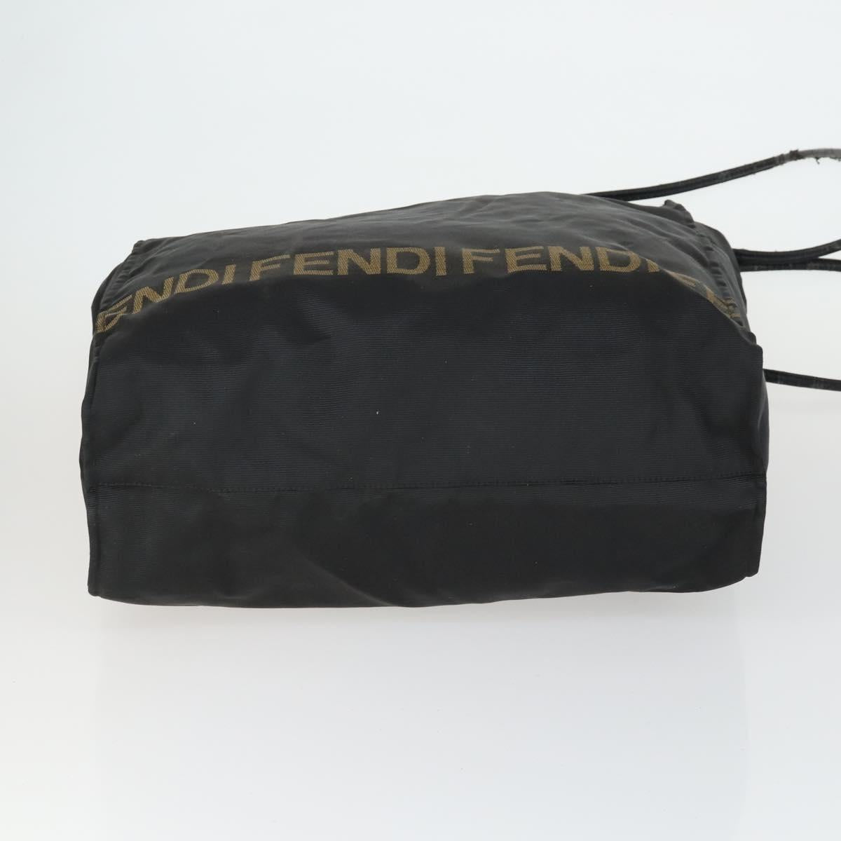 FENDI Pecan Canvas Bag Coated canvas nylon 4 Set Black Brown Auth 160746