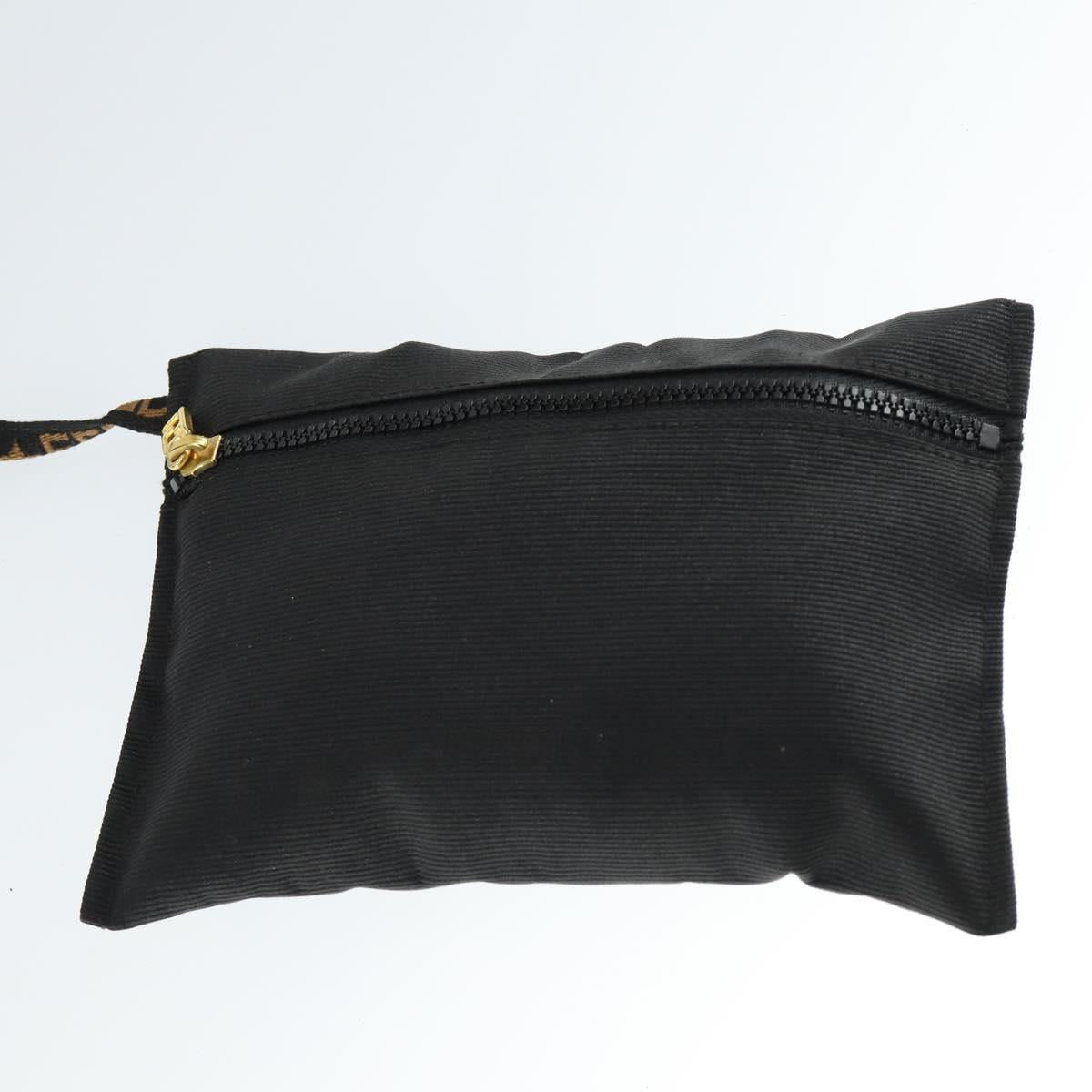 FENDI Pecan Canvas Bag Coated canvas nylon 4 Set Black Brown Auth 160746