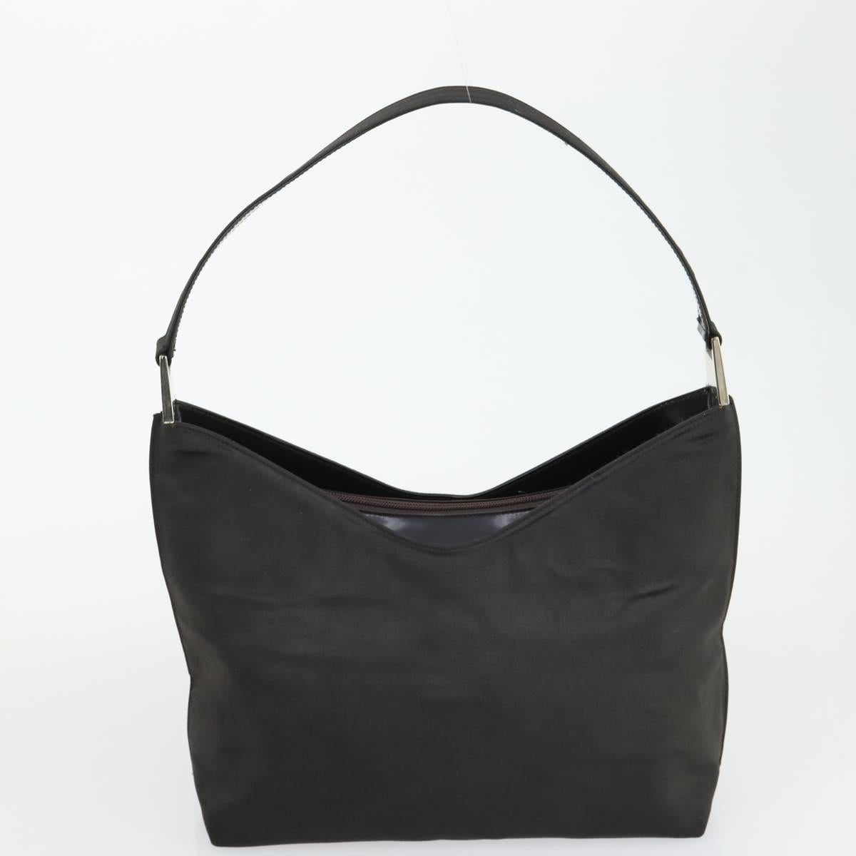 GUCCI Shoulder Bag Canvas Satin Leather 5 Set Black Auth 160747