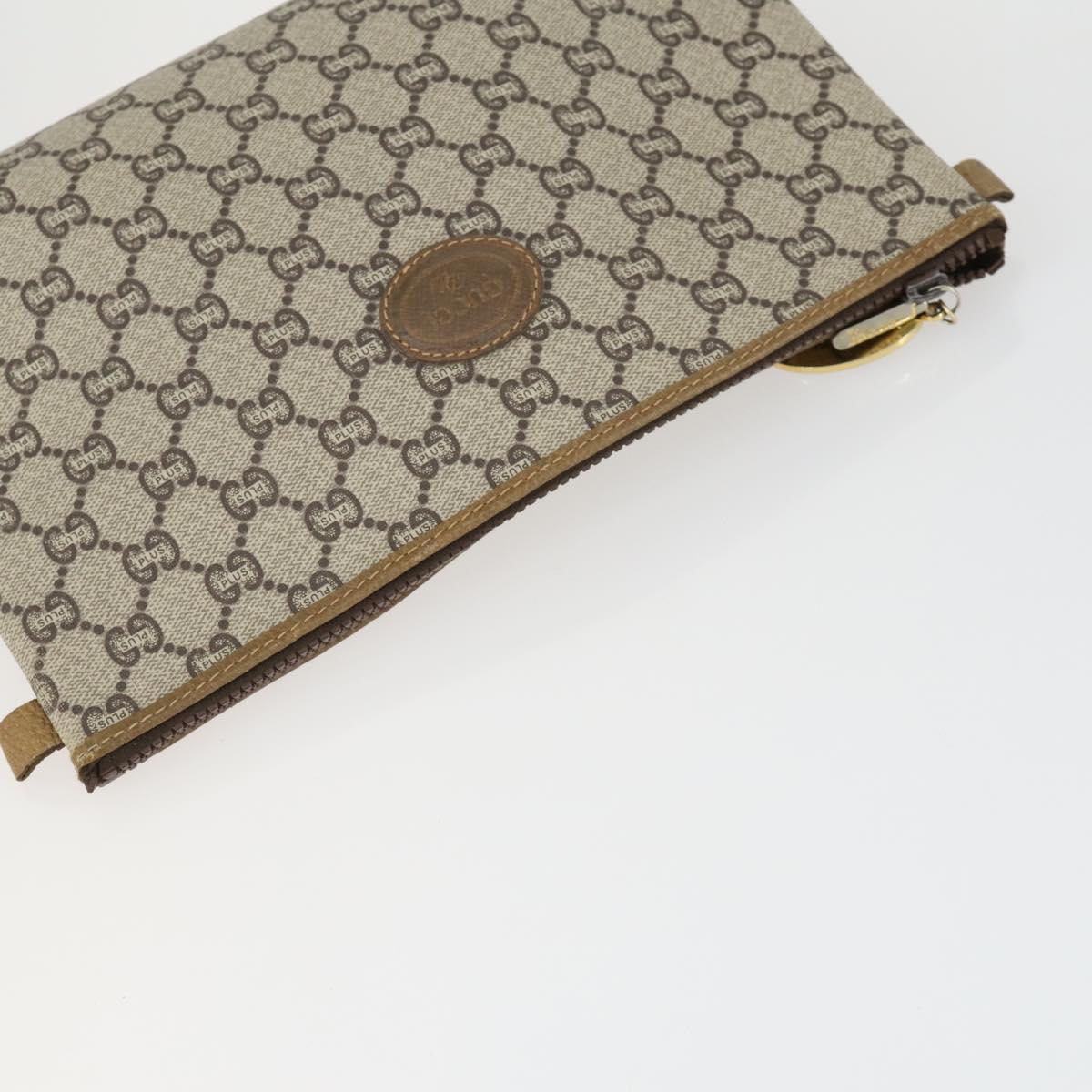 GUCCI GG Supreme GG Plus Web Sherry Line Bag PVC 4 Set Beige Green Auth 160748