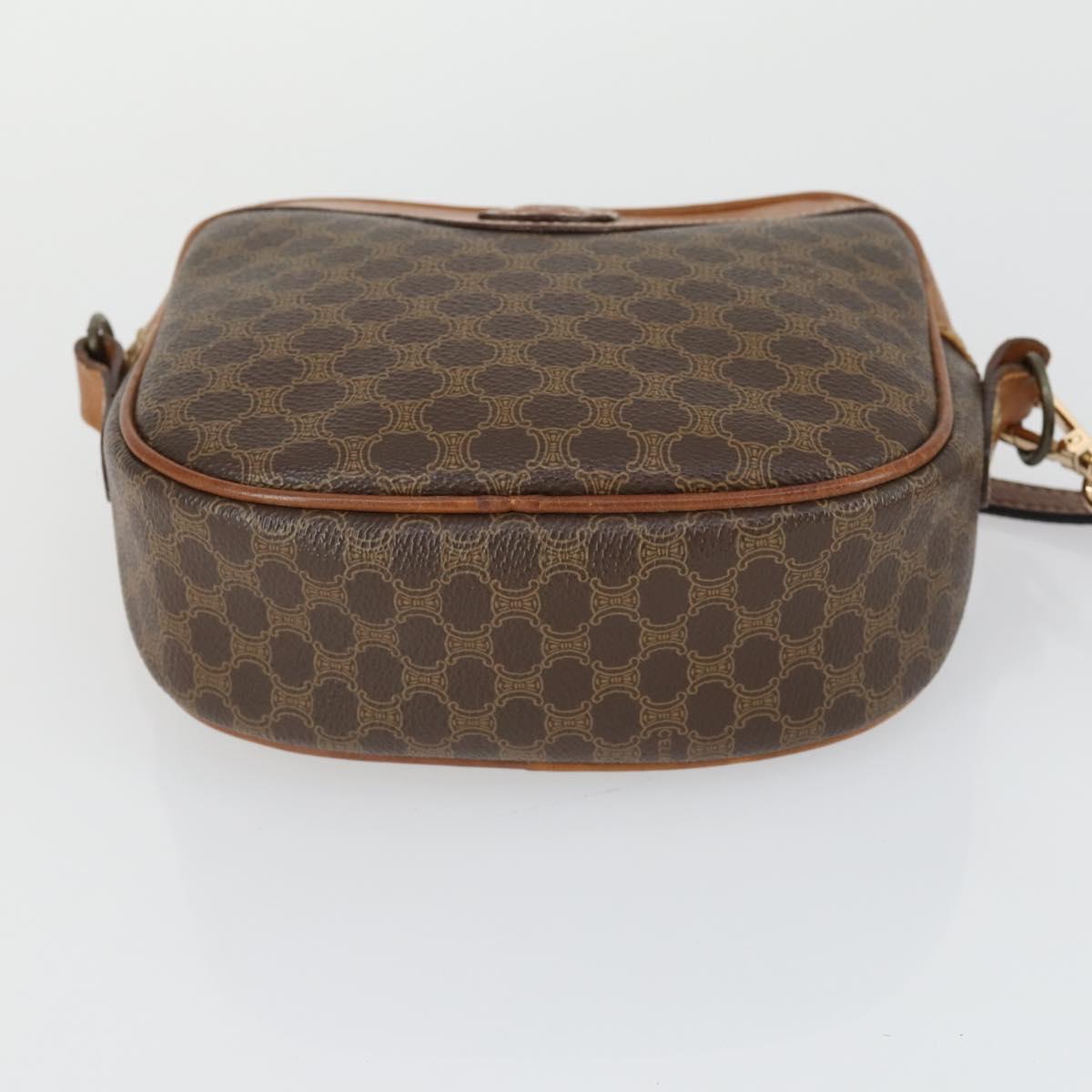CELINE Macadam Canvas Shoulder Bag PVC 2 Set Brown Auth 160752