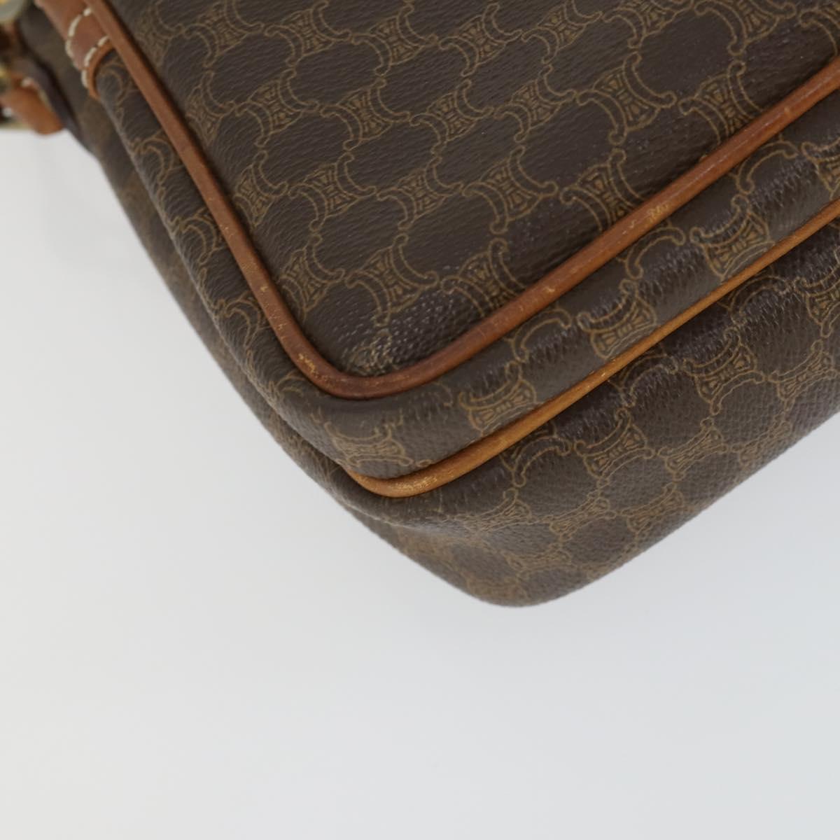 CELINE Macadam Canvas Shoulder Bag PVC 2 Set Brown Auth 160752