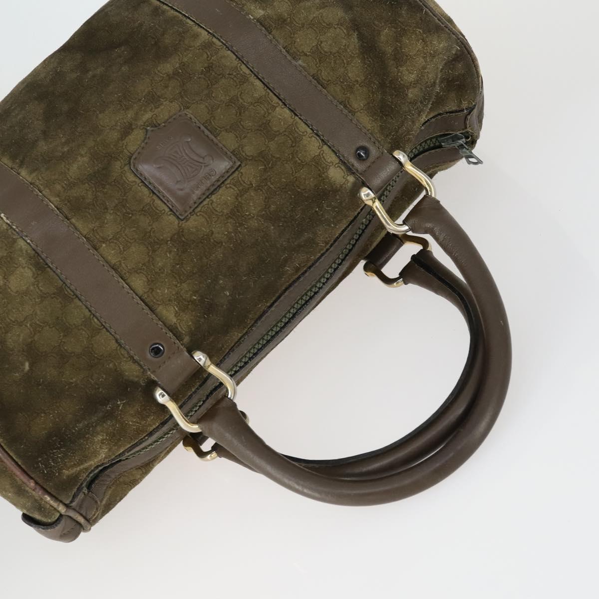 CELINE Macadam Canvas Bag PVC Suede 3 Set Brown Beige Auth 160754