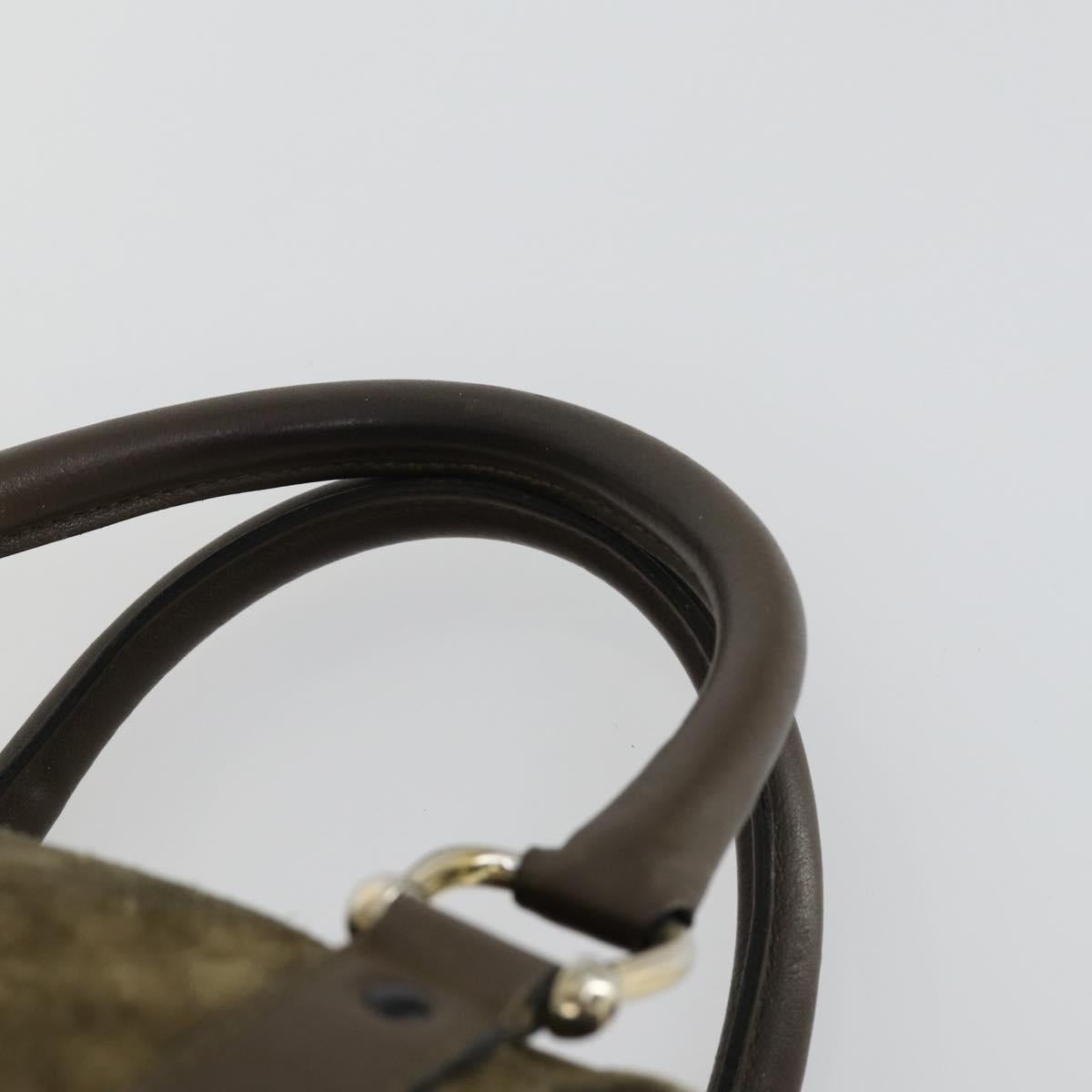 CELINE Macadam Canvas Bag PVC Suede 3 Set Brown Beige Auth 160754
