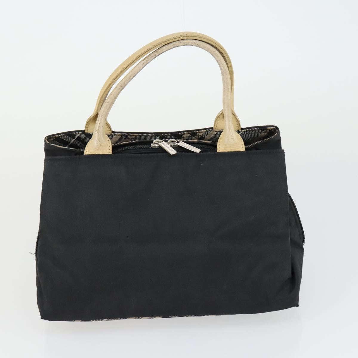BURBERRY Nova Check Blue Label Hand Bag Nylon 2 Set Black Red Auth 160759