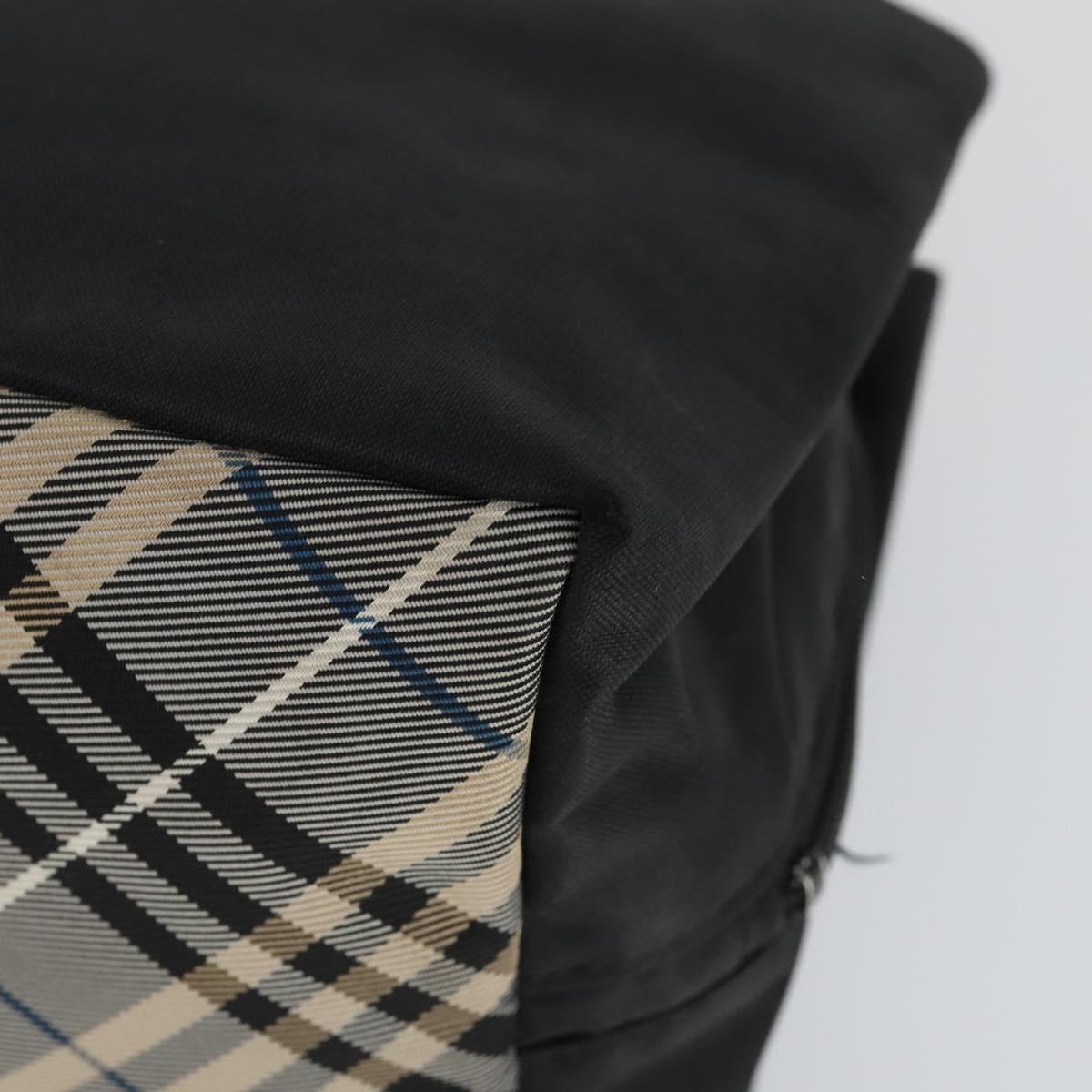 BURBERRY Nova Check Blue Label Hand Bag Nylon 2 Set Black Red Auth 160759