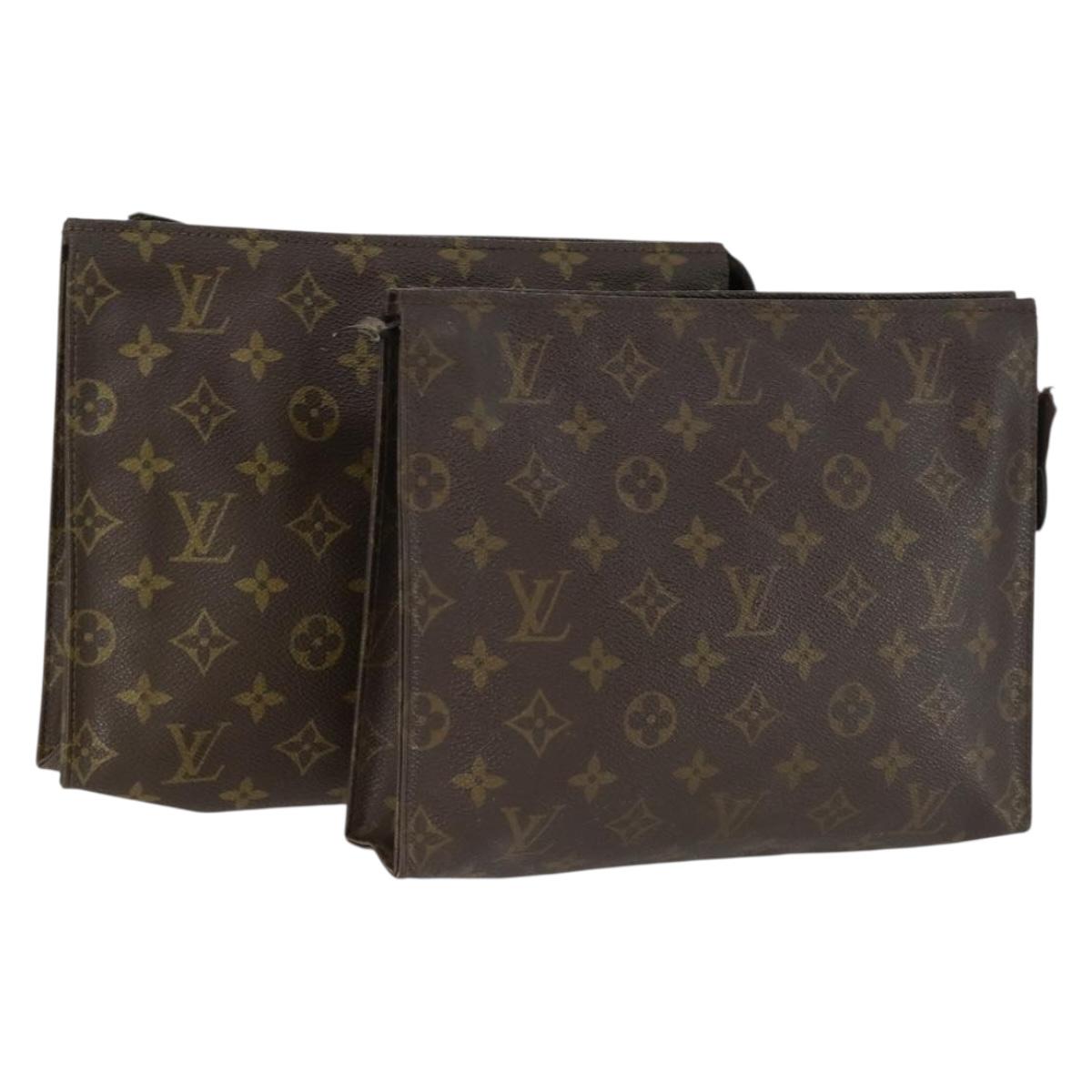 LOUIS VUITTON Monogram Poche Toilette 26 Pouch 2 Set LV Auth 160766