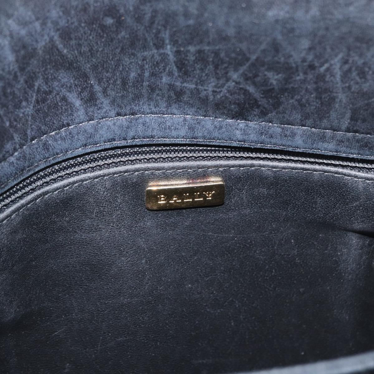 BALLY Quilted Shoulder Bag Leather Black Gold Auth 160784