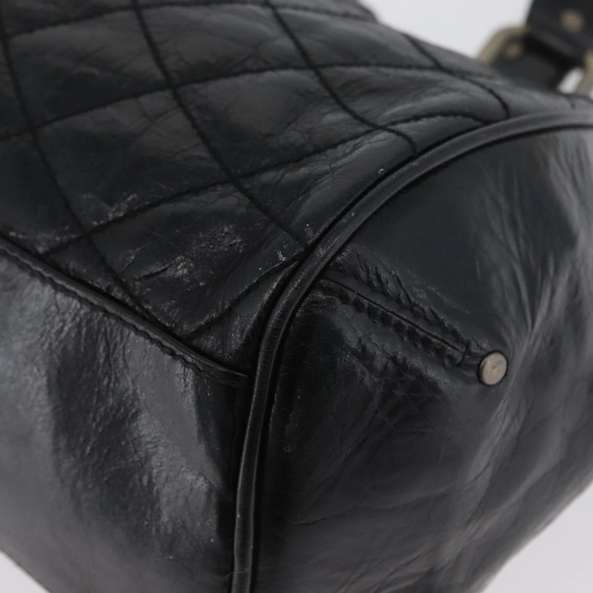 BALLY Tote Bag Leather Black Auth 160786